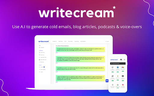 Writecream ai chrome extension