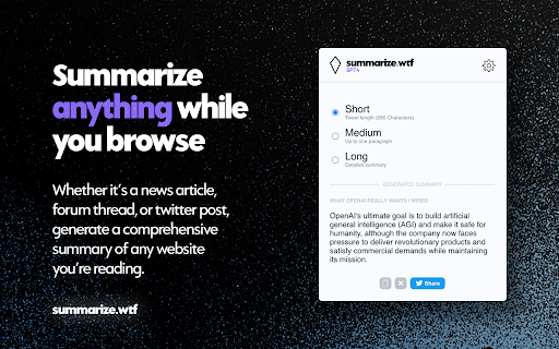 Summarize.wtf ai chrome extension logo