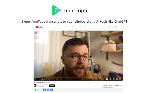Transcripti ai chrome extension logo