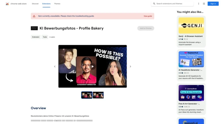 Top AI Bewerbungsfotos AI Chrome Extension AI Tool Review