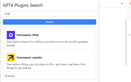 GPT4 Plugins Search ai chrome extension logo