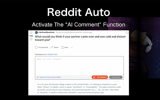RedditAuto ai chrome extension logo
