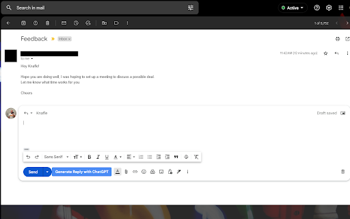 Chat GPT Autoresponse Generator ai chrome extension logo