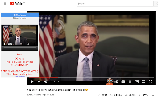 AI extension for YouTube™ deepfake detection ai chrome extension logo