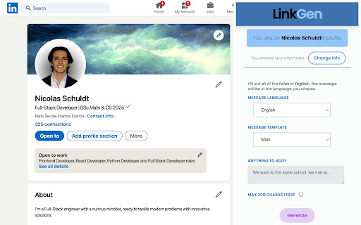 LinkGen ai chrome extension
