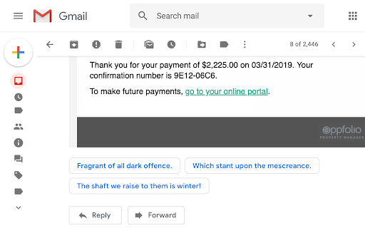 Replaces suggested replies on Gmail messages with poetic verse ai chrome extension