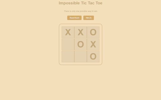 Unbeatable Tic Tac Toe ai chrome extension logo