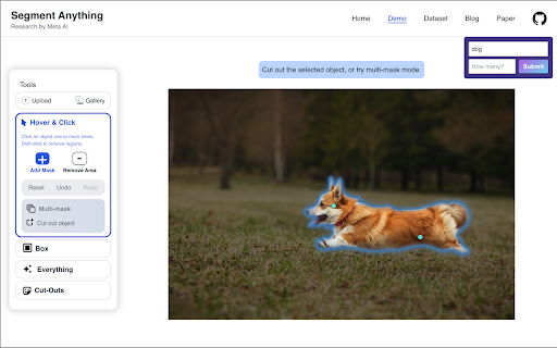 Segment Anything Model (SAM) ai chrome extension logo