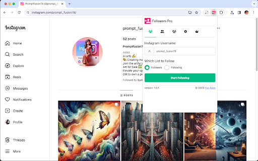 Automatic Follow/Unfollow Tool ai chrome extension logo
