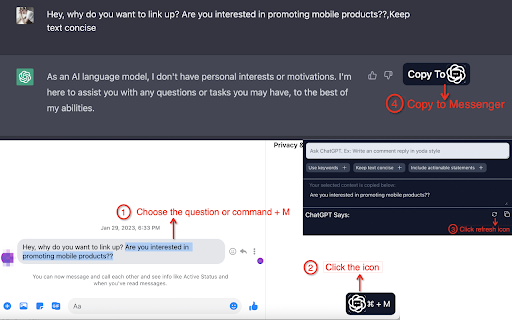 Ultimate Efficiency Tool for FB Message ai chrome extension logo