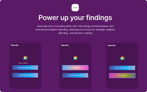 Automated Meeting Transcription and Analysis ai chrome extension logo