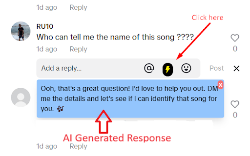 TikTok Comment Generator ai chrome extension logo