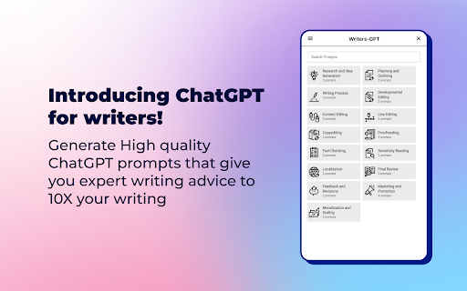 ChatGPT Prompt Generator for Authors ai chrome extension logo