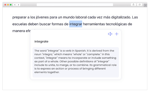 Learn a language by browsing content you love ai chrome extension logo