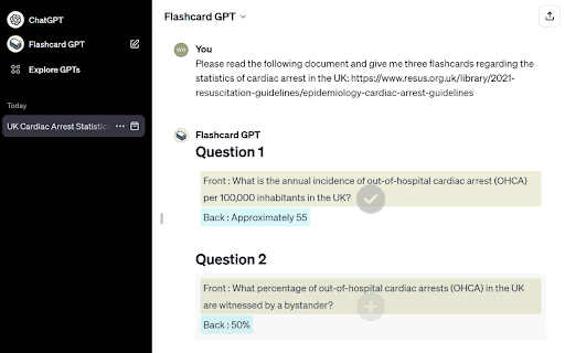 Flashcard GPT ai chrome extension logo