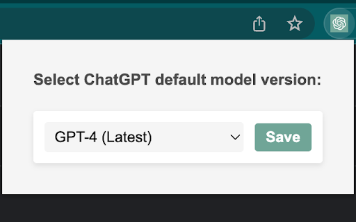 Change the default GPT model version of ChatGPT ai chrome extension logo