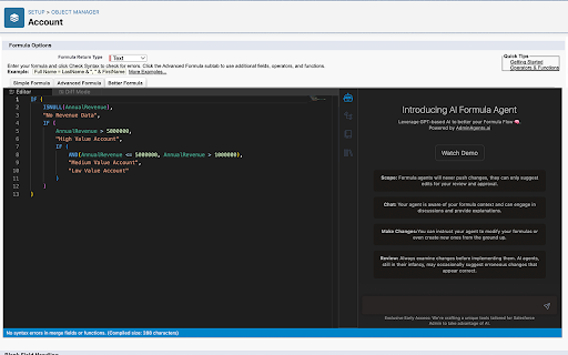 Salesforce Formula Editor Extension ai chrome extension logo
