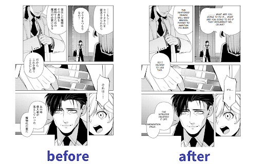 Raw manga translator ai chrome extension logo