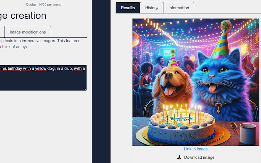 Create or edit images from text or images, thanks to AI and Dall logo