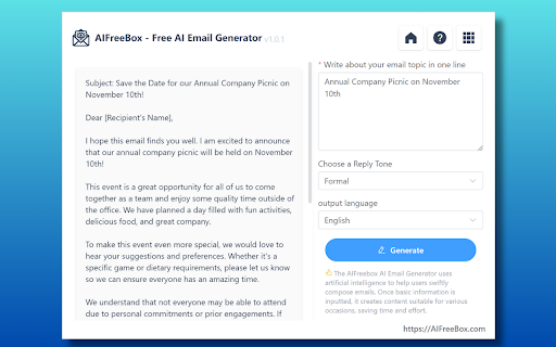 Free AI Email Generator ai chrome extension logo