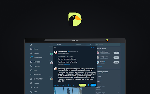 Twitter Engagement AI ai chrome extension logo