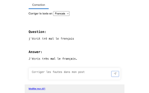 Correcteur Français avec chatGPT ai chrome extension logo