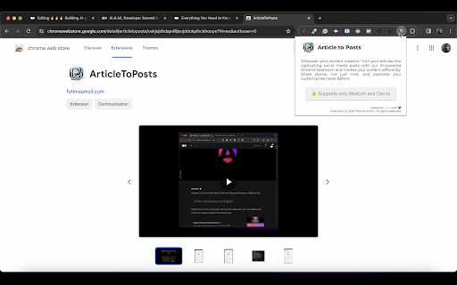 Social Media Post Generator ai chrome extension