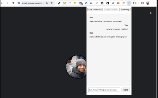 Call eXplorer ai chrome extension logo
