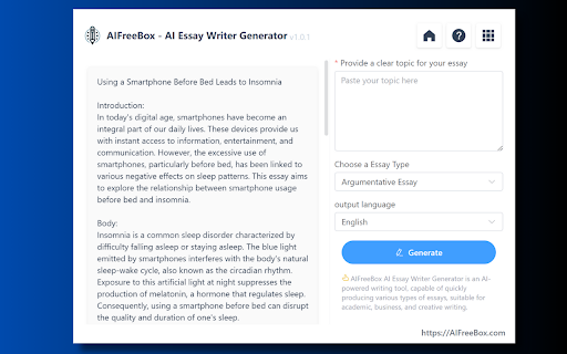 AIFreeBox Free Best AI Essay Writer Generator ai chrome extension
