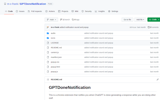 ChatGPT Notification ai chrome extension logo