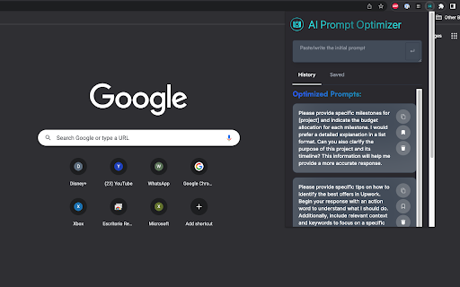 AI Prompt Optimizer ai chrome extension logo