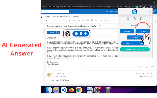 Automate your mail answering process using AI ai chrome extension logo
