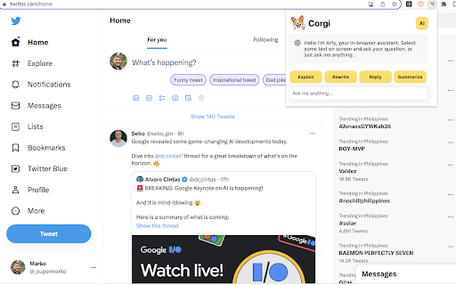CorgiAI ai chrome extension logo