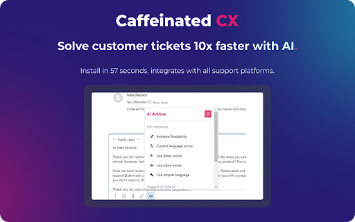 Caffeinated CX AI ai chrome extension logo
