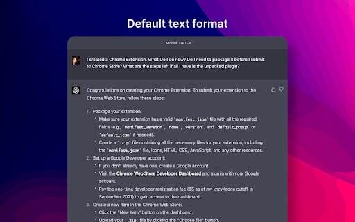 GPT4 Chat Settings ai chrome extension logo