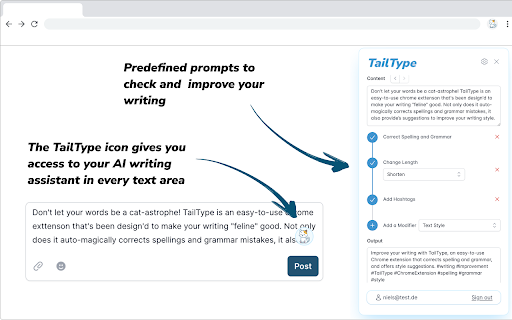TailType ai chrome extension logo