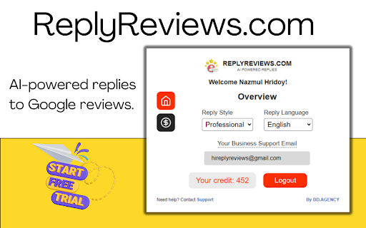 ReplyReviews ai chrome extension