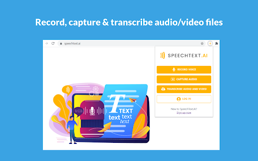 Record voice and capture audio from any web page ai chrome extension logo