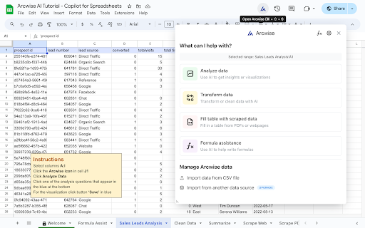 Use the AI behind ChatGPT to explain, transform, and ingest data in Sheets with text commands! ai chrome extension