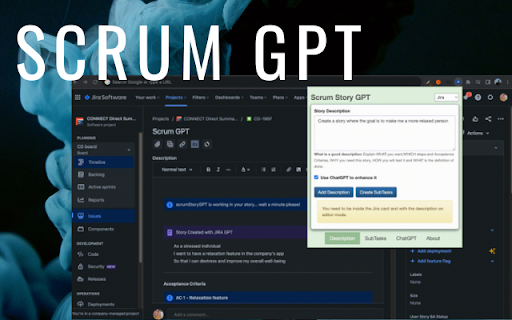 Scrum Story GPT ai chrome extension logo