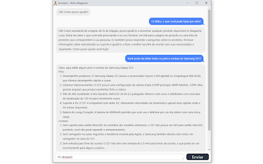 Magazine Luiza’s – assistente de IA Wilco ai chrome extension logo