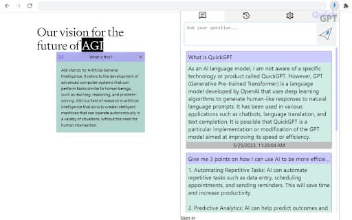 QuickGPT AI Assistant ai chrome extension logo