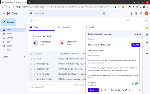 AI Email Writer for Gmail ai chrome extension logo