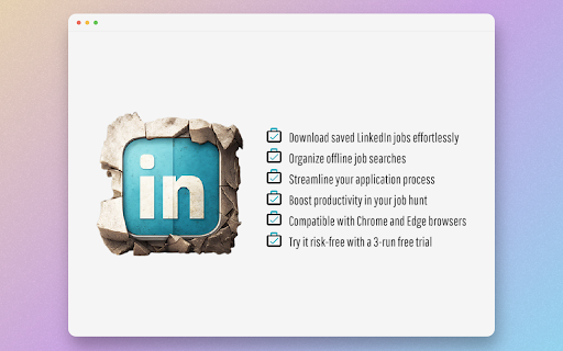 LinkedIn Saved Jobs Extractor ai chrome extension logo