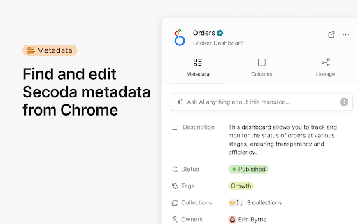 Secoda ai chrome extension logo