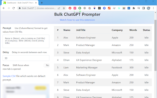 Bulk ChatGPT Prompter ai chrome extension logo