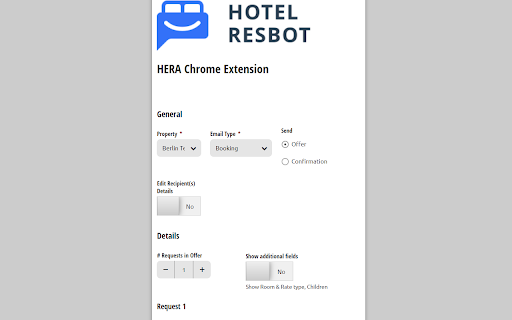 HERA, Your Hotel Email Reservation Assistant ai chrome extension logo