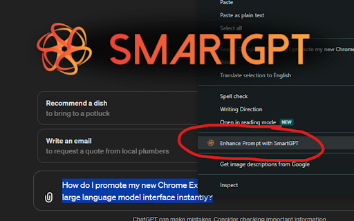 SmartGPT Prompt Enhancer ai chrome extension logo