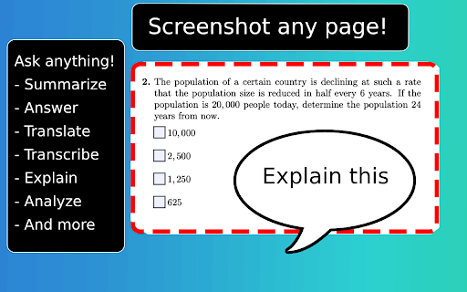 Ask Screenshot ai chrome extension logo