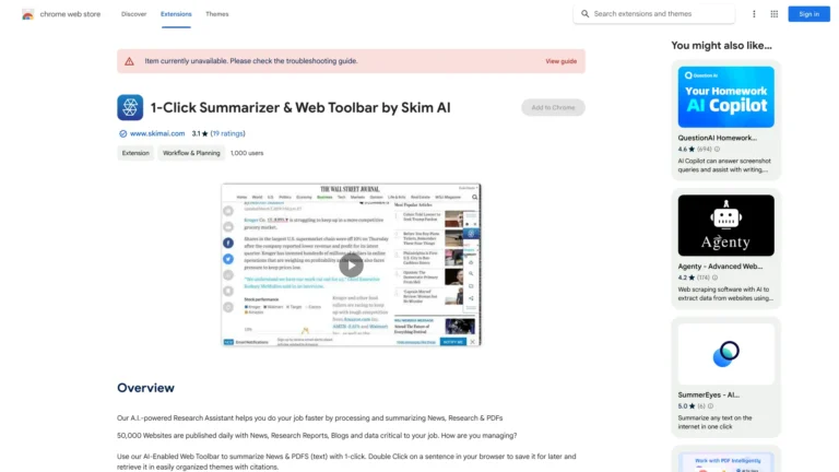 Innovative Skim AI AI Chrome Extension AI Tool Review